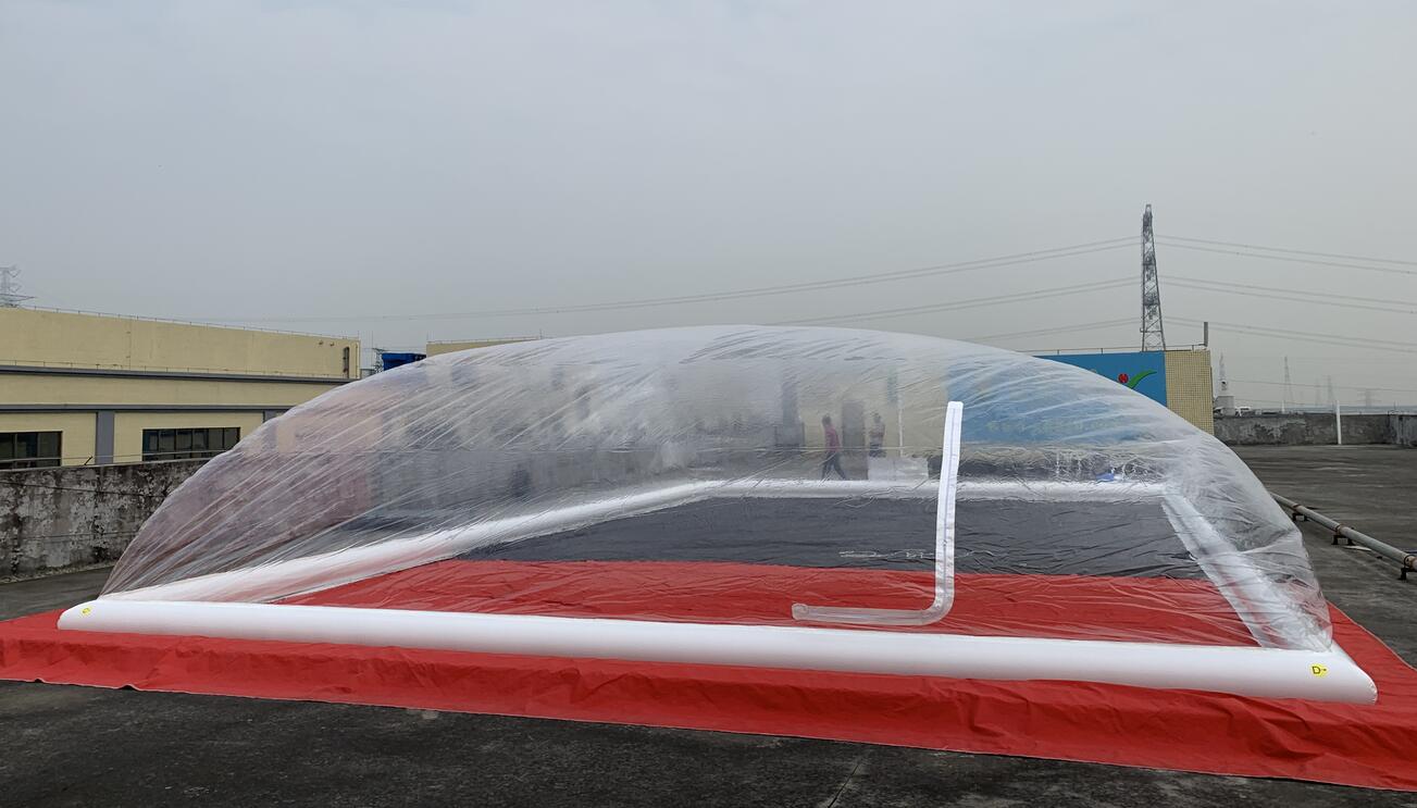 American customer pool tent installation review