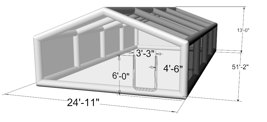 Engineering design plan for US inflatable pool tent project