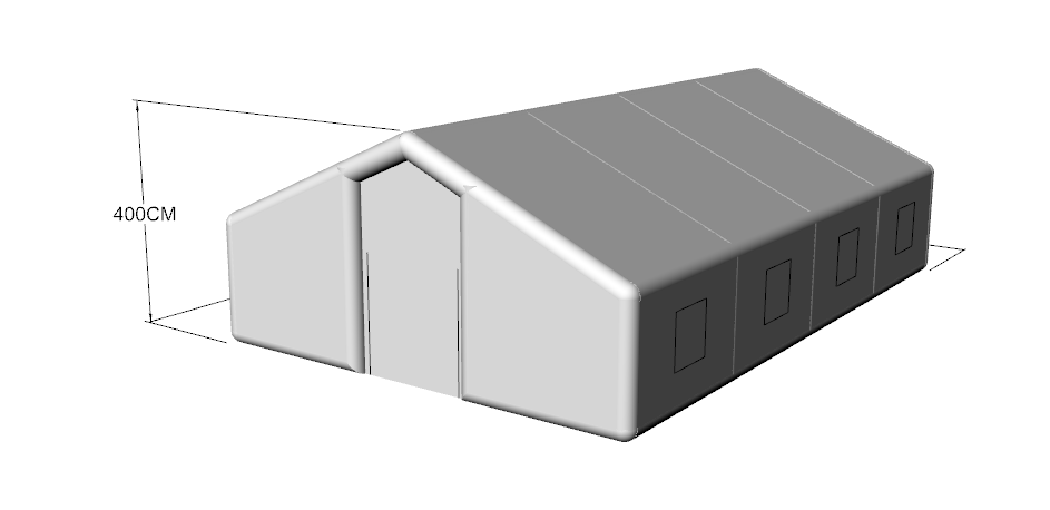 3D design rendering for custom inflatable structure