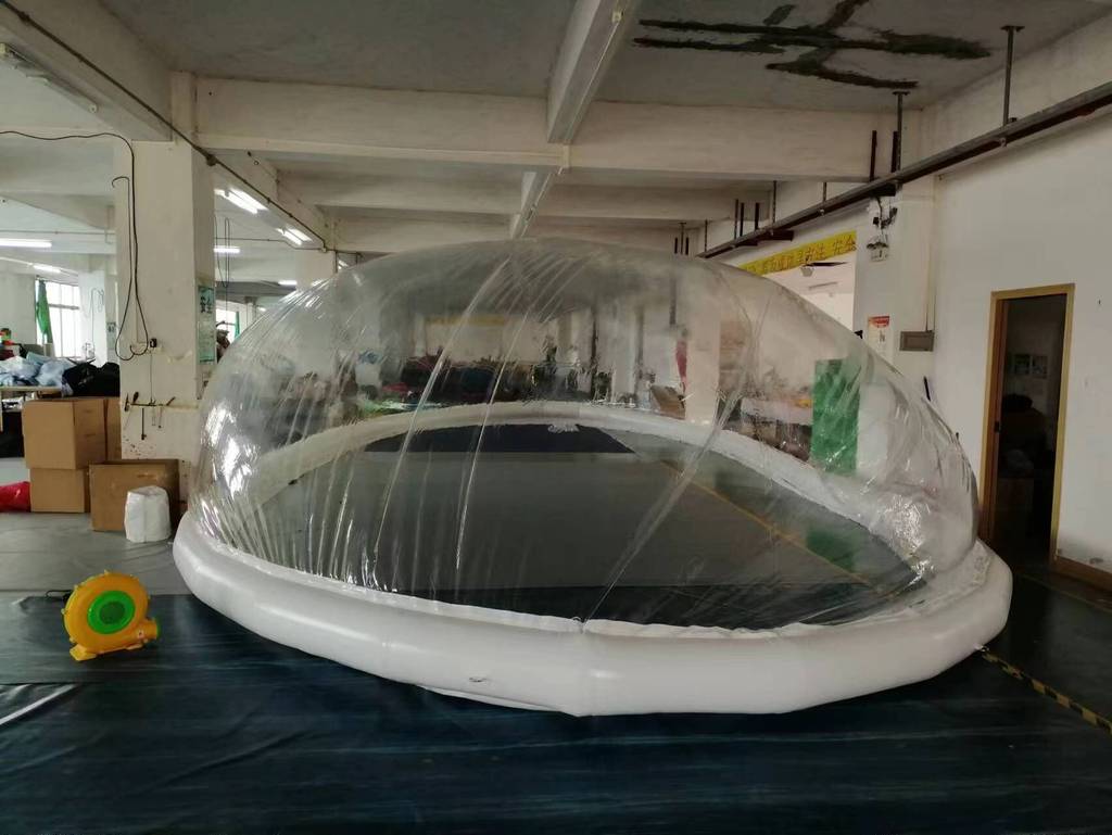 Factory finished inflatable pool covers for winter swimming