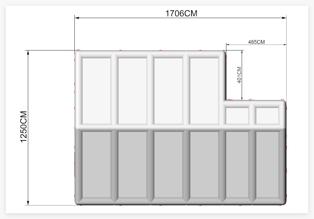 Inflatable pool dome manufacturing technical drawing