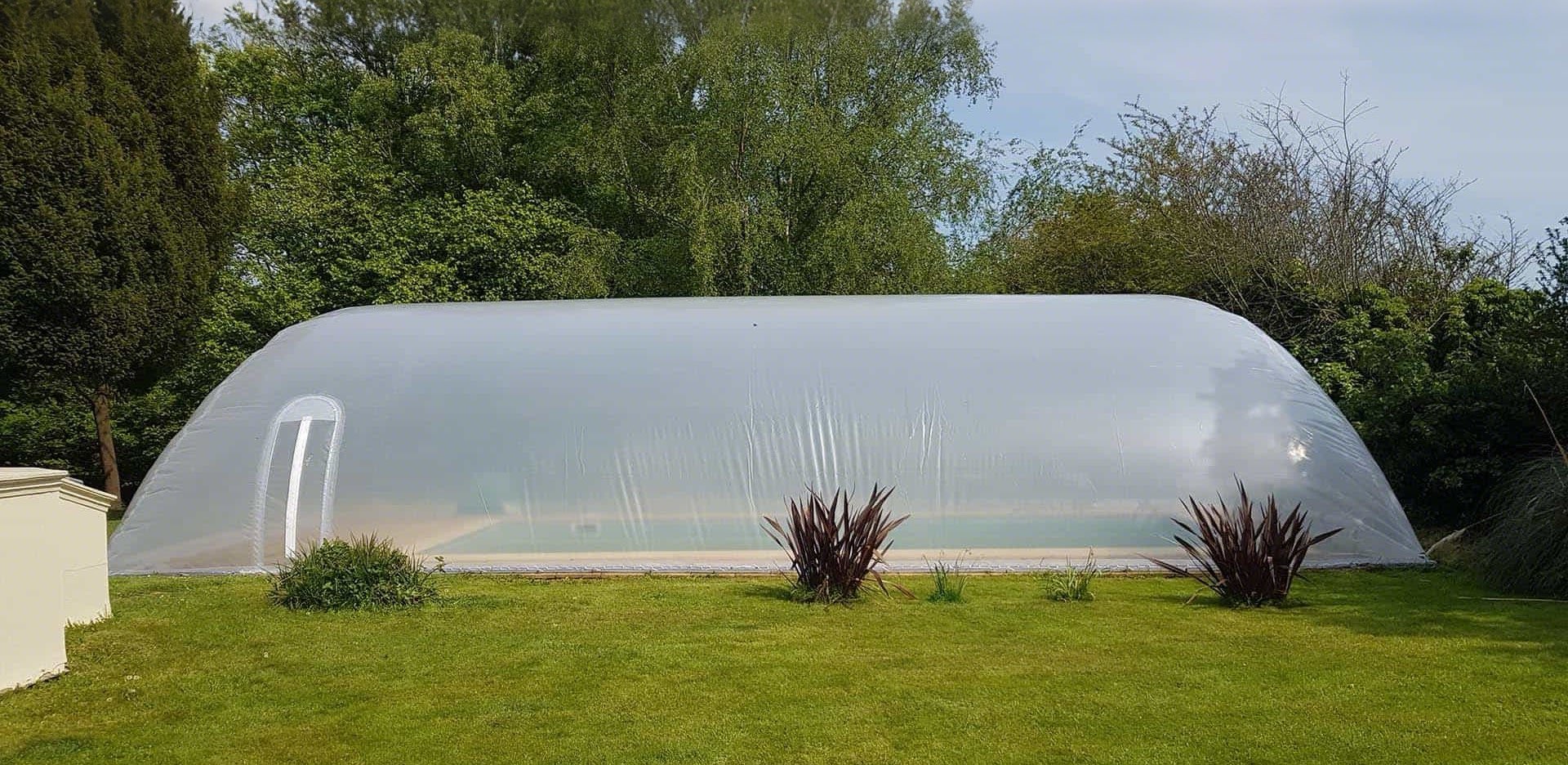 Aesthetic inflatable pool dome