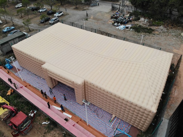 Inflation of Large Water Cube Tent
