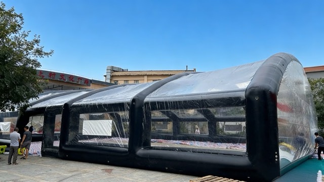 Testing the football tent durability