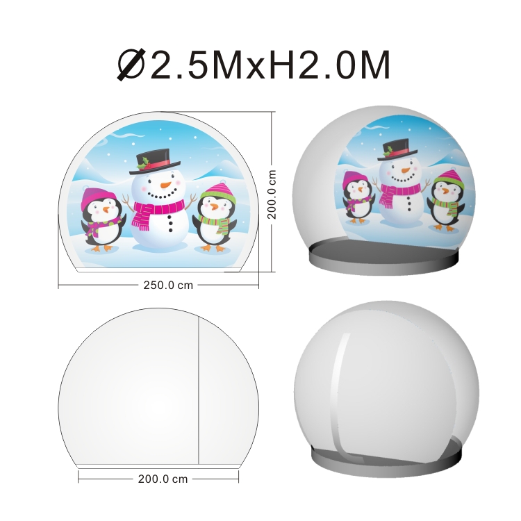 2.5m Luxury Inflatable Snow Globe Dome for Wedding Ceremonies and Photoshoots