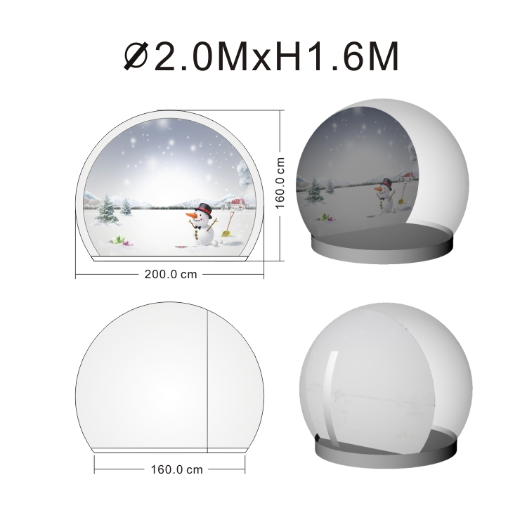 2m Transparent Inflatable Bubble Tent Snow Globe Design for Garden Events