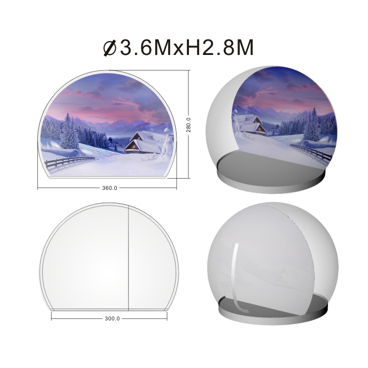 3.6m Portable Inflatable Bubble Tent with Snow Globe Theme for Outdoor Gatherings