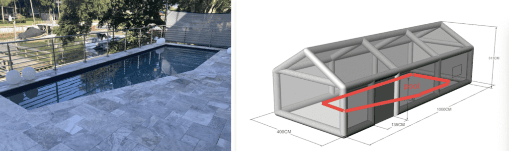 Pool measurement guide considering fences and backyard obstacles
