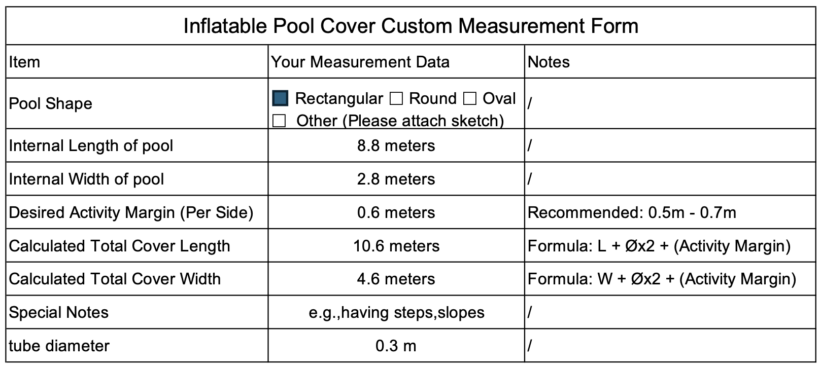 Symmetrical rectangular pool tent installation example