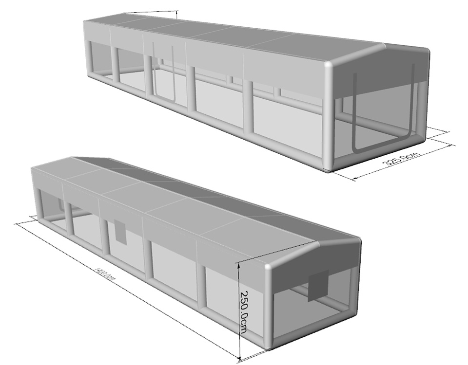 Swimming pool tents and domes drawing