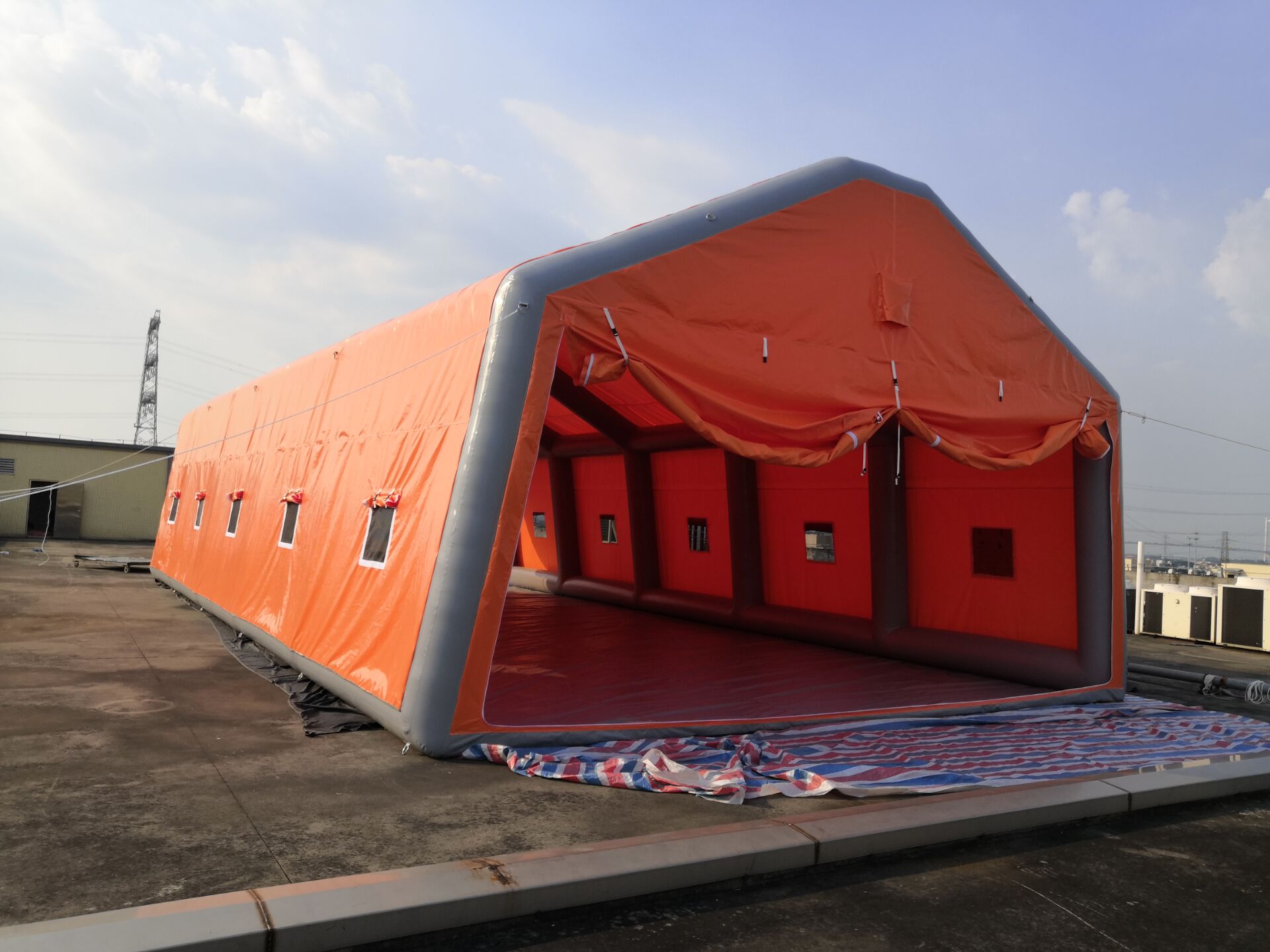 Inflatable command tent
