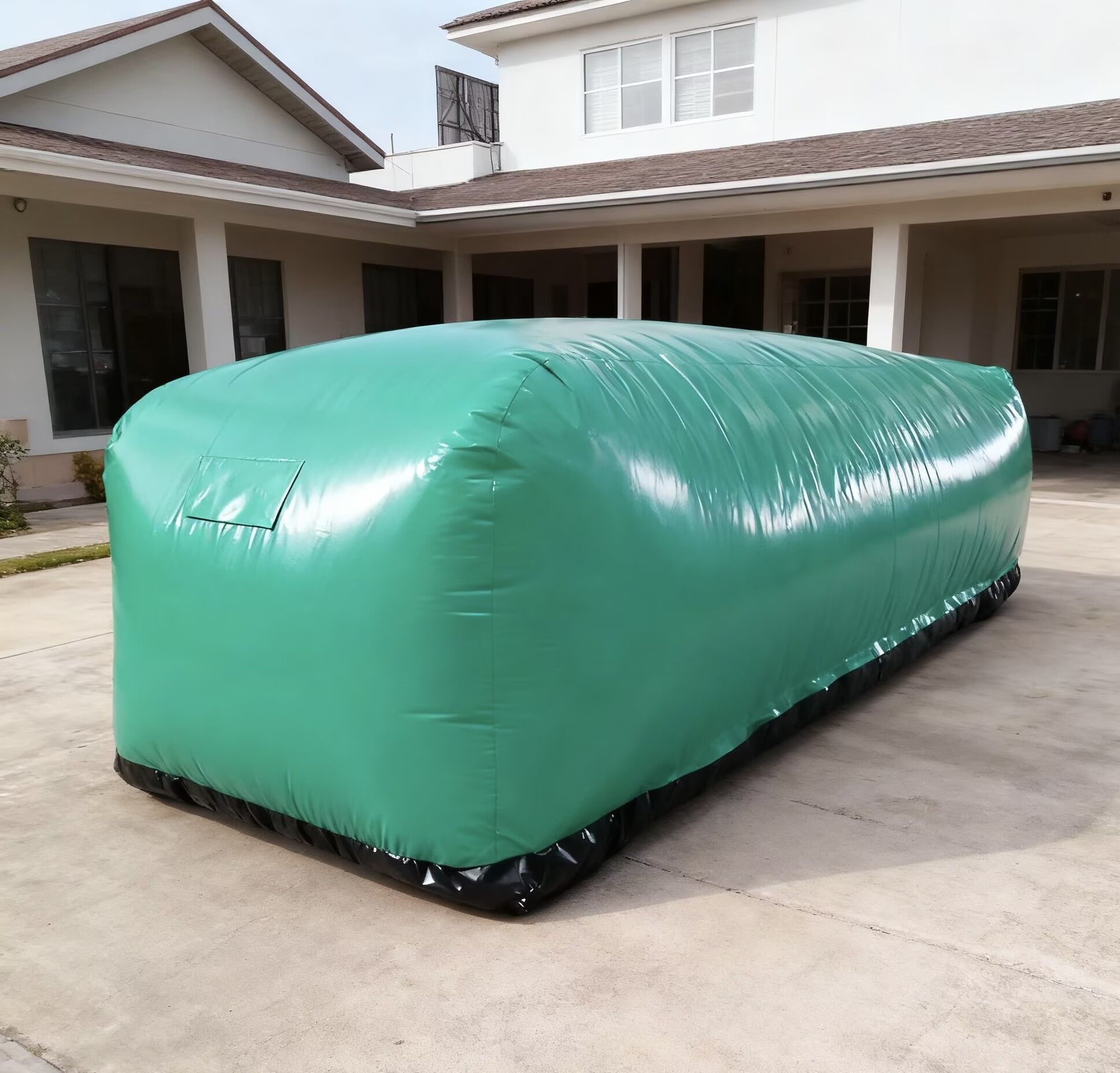 green inflatable car capsule