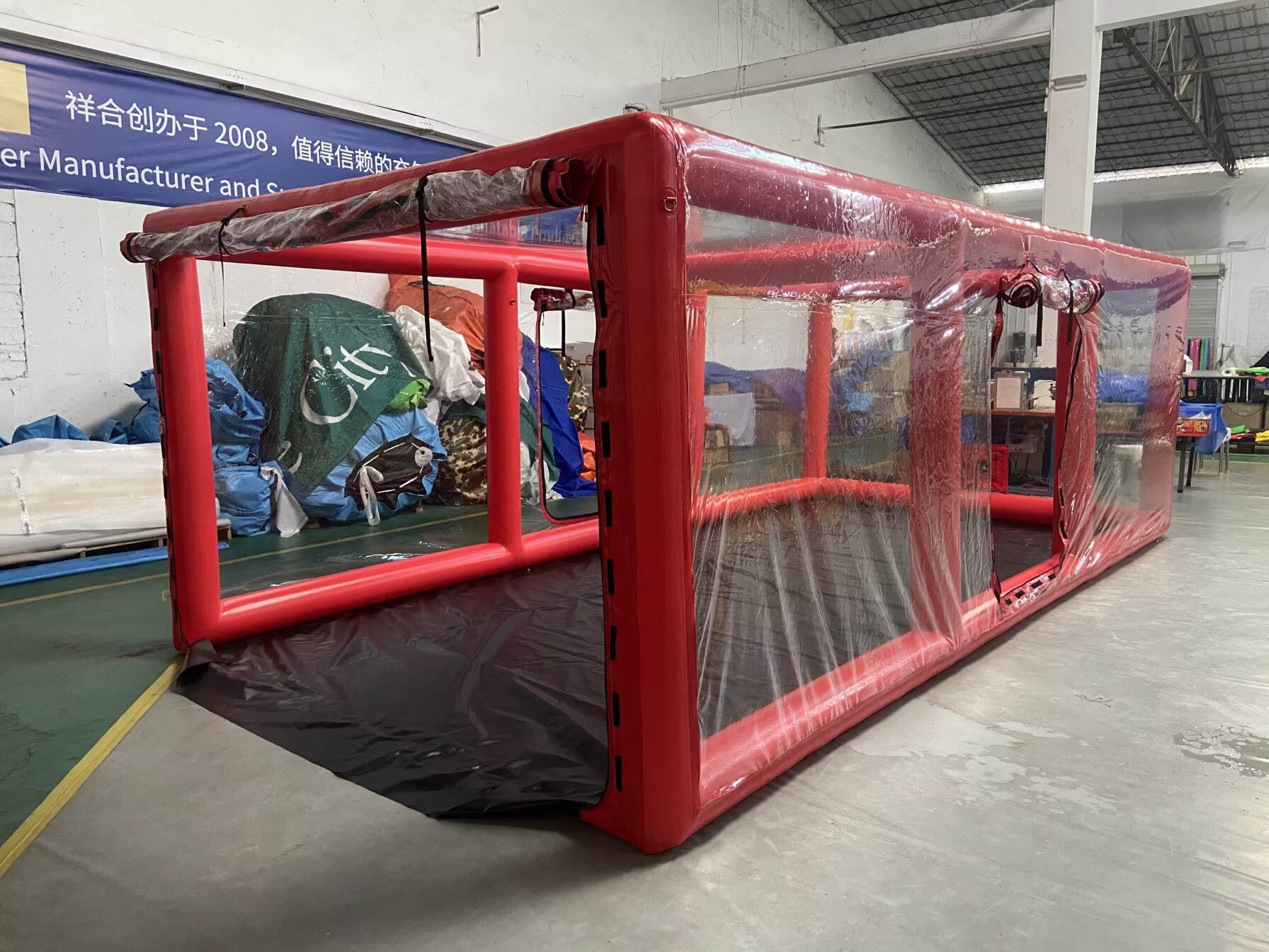 red inflatable garage