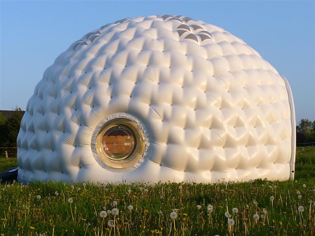 Inflatable dome tent