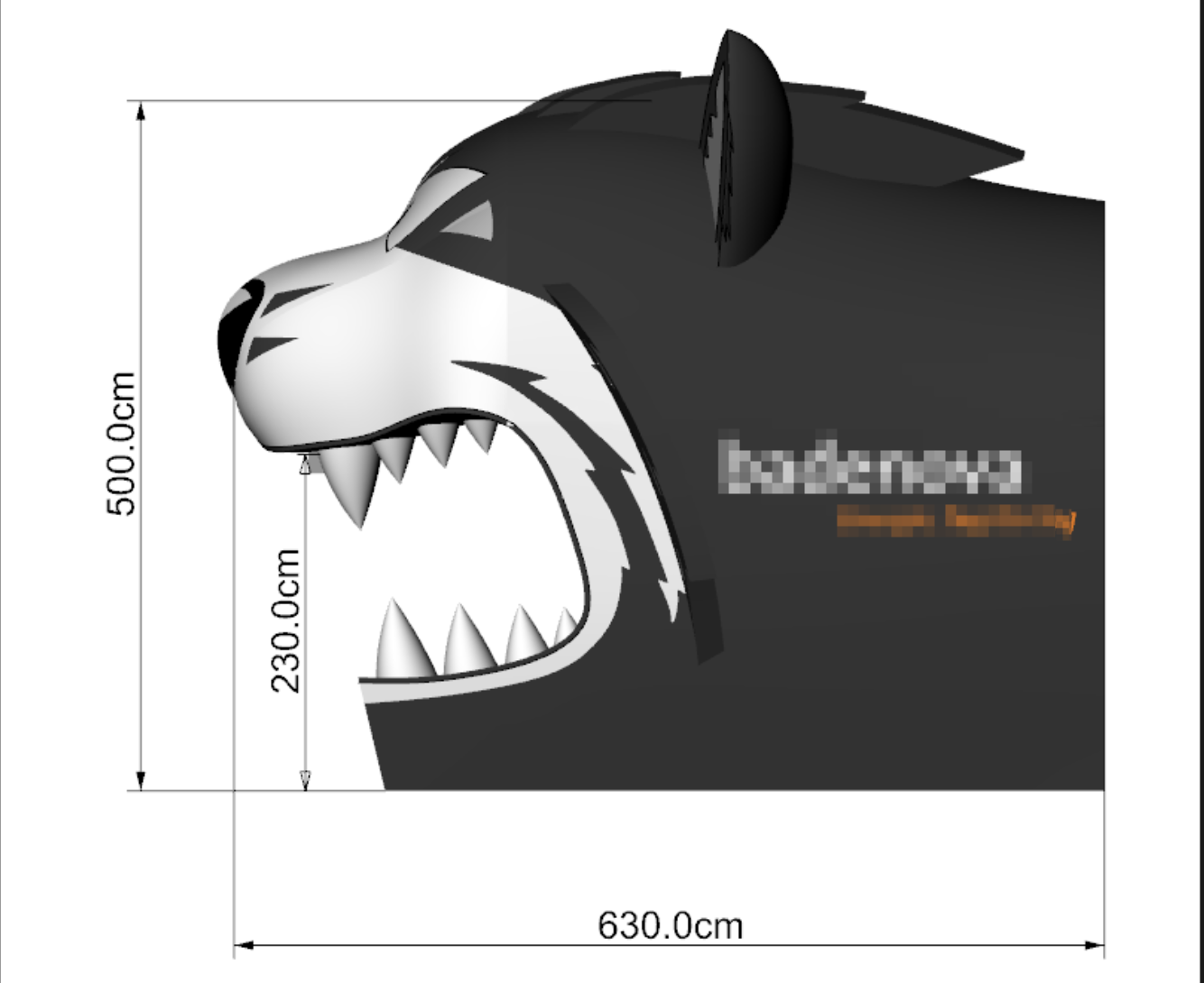Inflatable Wolf Cartoon Tunnel