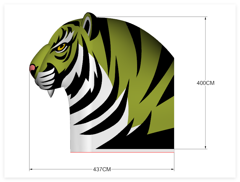 Tiger Cartoon Inflatable Tunnel