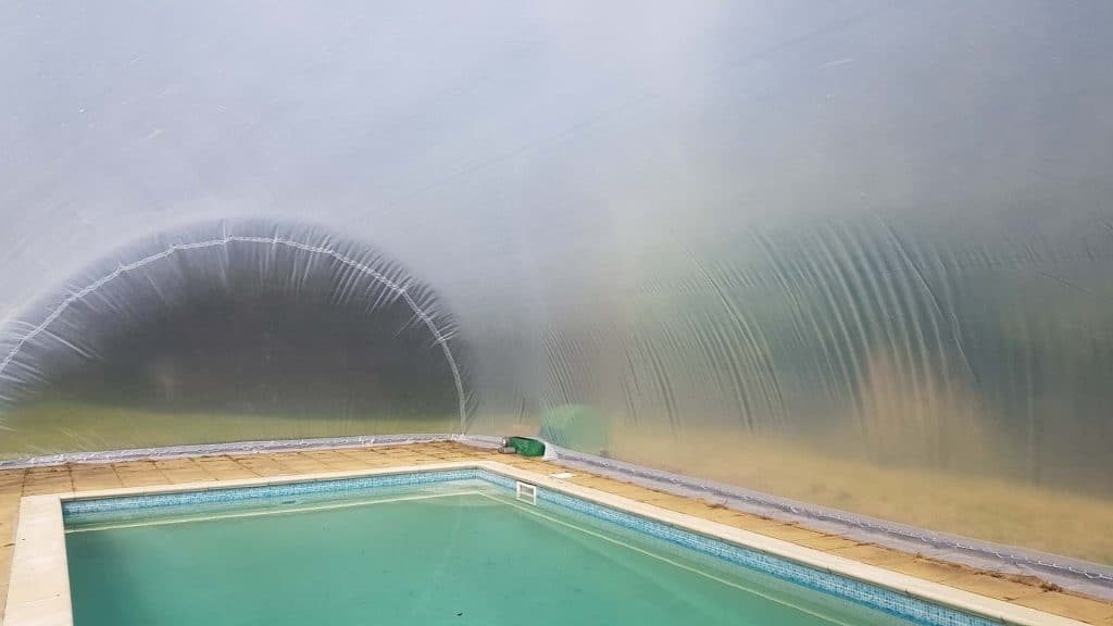 transparent pool bubble dome