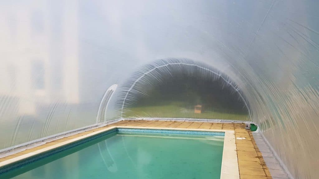 outdoor pool bubble dome