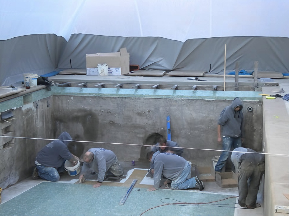 pool plastering dome