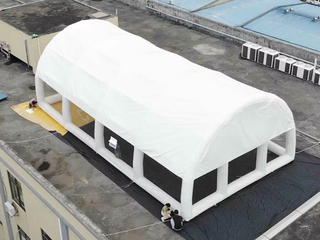 Airtight pool tent structure