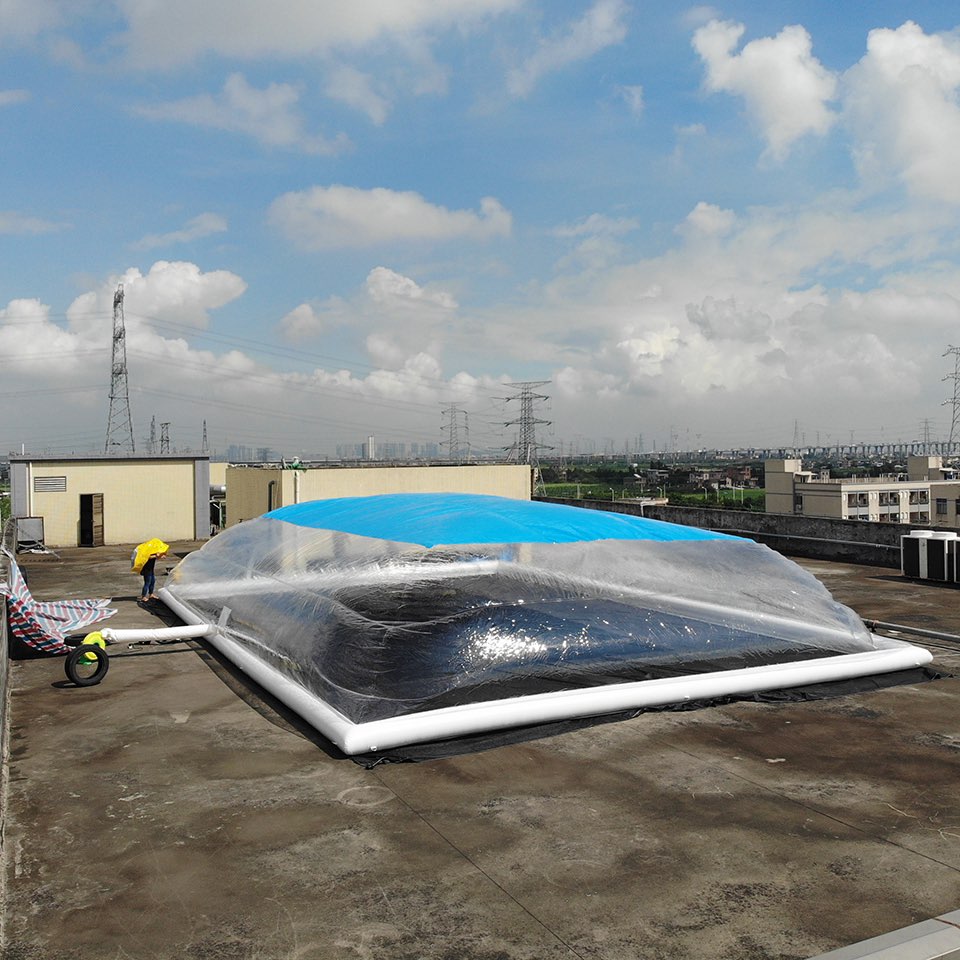 Inflatable pool house cover