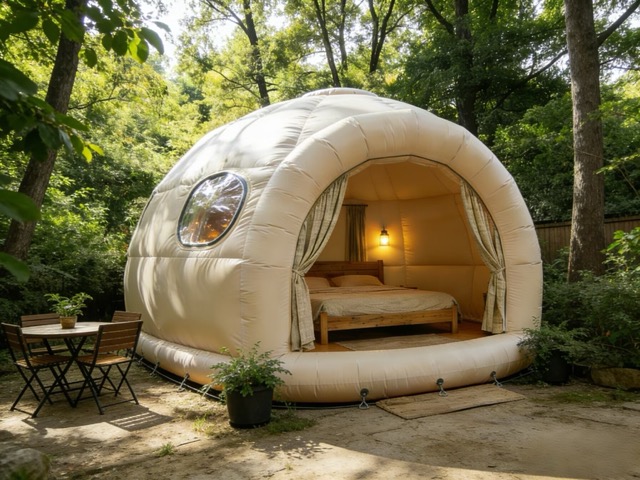 Interior setup of 6m glamping dome