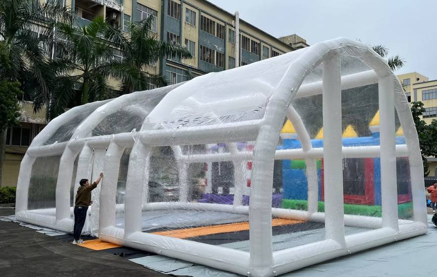 Clear arch shape inflatable pool dome for winter