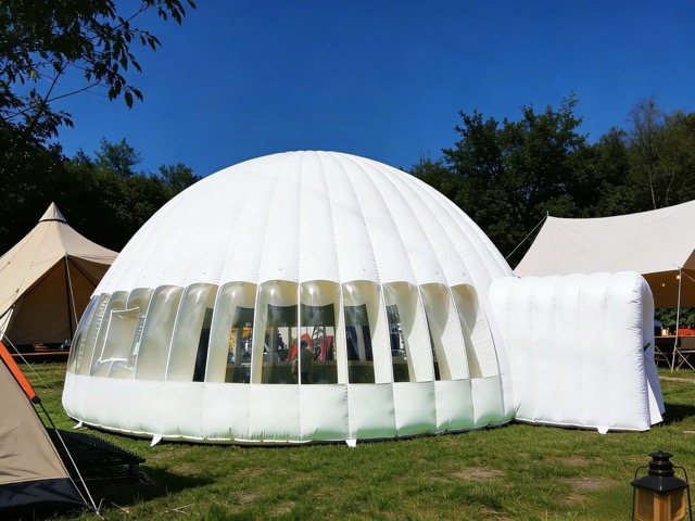 Glamping Style 11m Giant White Inflatable Igloo Dome Tent