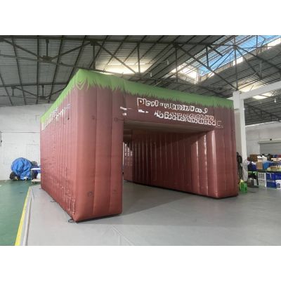 Grass-Top Earth-Tone Inflatable Tunnel Arch