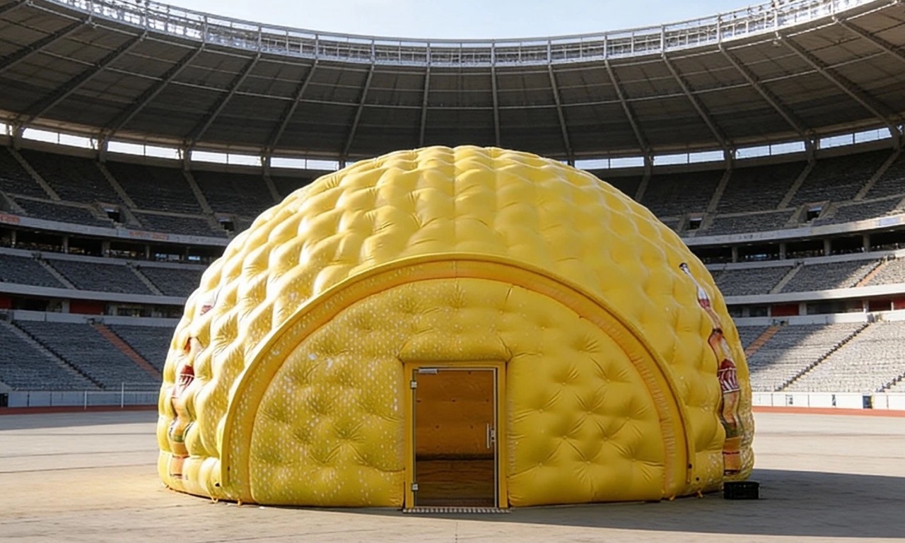 Customize inflatable dome tents with printed patterns.
