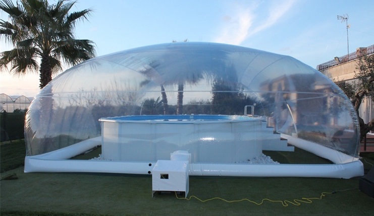 Transparent tent inflatable pool cover